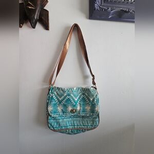 Bella Taylor Bohemian Teal and Brown Shoulder Bag
